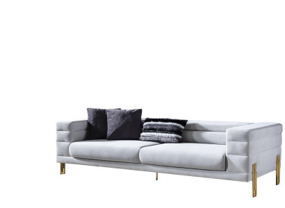 Viersitzer Sofa 4 Sitzer Sofas Stoff Weiß Wohnzimmer Luxus Modern Sitz